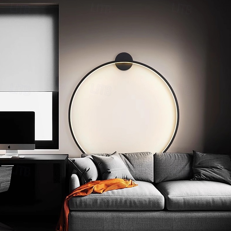 luzes de parede led redondas para ambientes internos, arandelas de parede, luminárias de parede modernas, luminárias de parede circulares de meados do século, decoração de parede, ouro e preto 85-265v de 2025 por $82.99 –P1