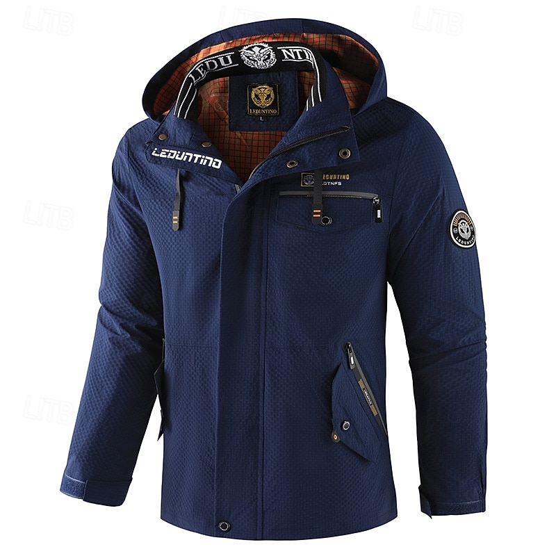 Men's Winter Coat Winter Jacket Sport Coat Hiking Jacket Outdoor Camping & Hiking Waterproof Windbreaker Zipper Pocket Fall Winter Solid Color Fashion Streetwear Hooded Regular Black White Navy Blue 2026 - $74.99 –P7