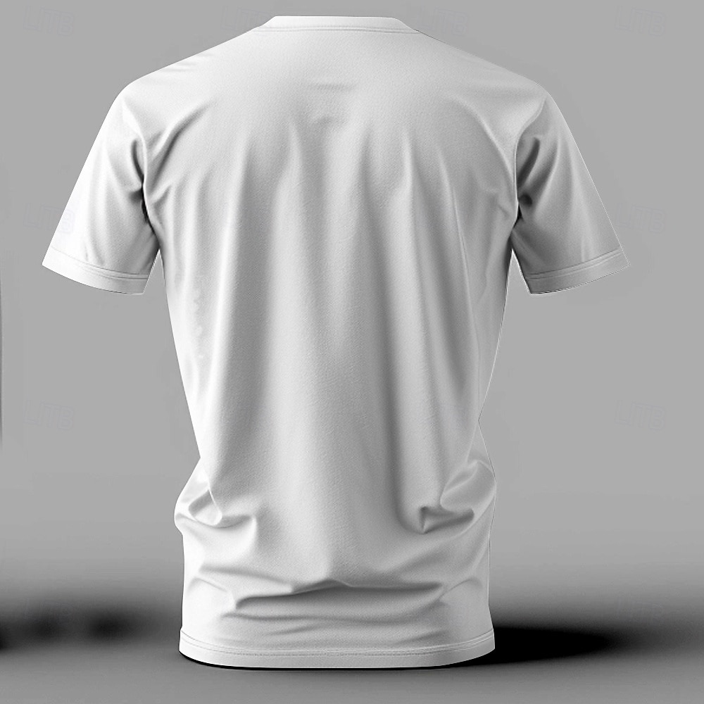 Herr Tupp T-shirt Kortärmad T-shirt 3D-tryck Rund hals Skjorta Mode Fritids- Gata Utomhussport Svart Vit Rubinrött Sommar Vår Kläder S M L XL XXL XXXL 2025 - AU $26.59 –P6