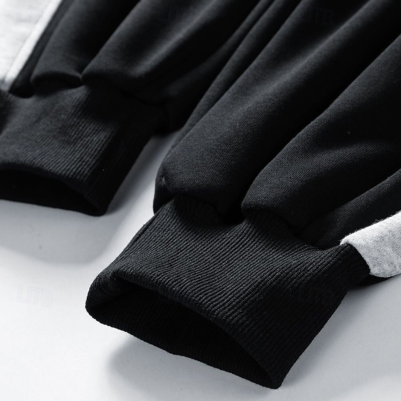 Homens Calças Esportivas Corredor Calças Calça casual Patchwork Com Cordão Cintura elástica Tecido Conforto Quente Comprimento total Ao ar livre Casual Diário Esportes Moda Preto Cinzento de 2025 por $25.99 –P10
