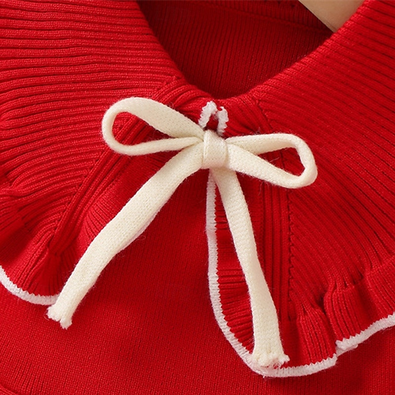 Girls ' 3D Proužky Šaty Dlouhý rukáv Podzim Zima Dovolená Denní Krásná Sladký Malé děti (4-7ys) 4-7 let Svetrové šaty Volnočasové šaty Áčkové šaty Délka ke kolenům Běžný 2025 - $21.99 –P3