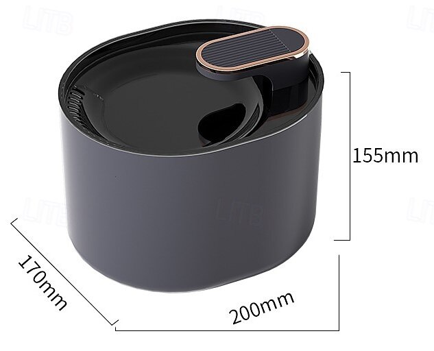 كلاب قطط حيوانات أليفة صغيرة زجاجات المياه / وعاء شرب آلي 2.4 L ABS + PC مضاعف سهل التركيب نافورة لون سادة أسود السلطانيات والتغذية المنزل 2025 - $38.99 –P9