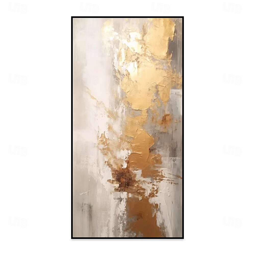 handgemachtes Ölgemälde auf Leinwand, Wandkunst, Dekoration, moderne abstrakte goldene Textur für die Inneneinrichtung, gerolltes, rahmenloses, ungedehntes Gemälde 2025 - $58.99 –P1