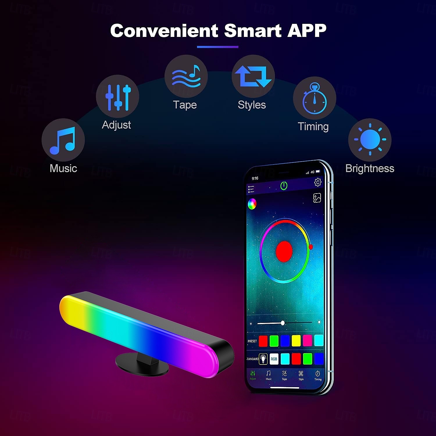 2 упаковки светодиодного умного света Bluetooth настольный атмосферный свет RGB цветные игровые компьютерные светодиоды с захватом музыки управление APP для киберспортивной настройки 2025 - $25.99 –P4
