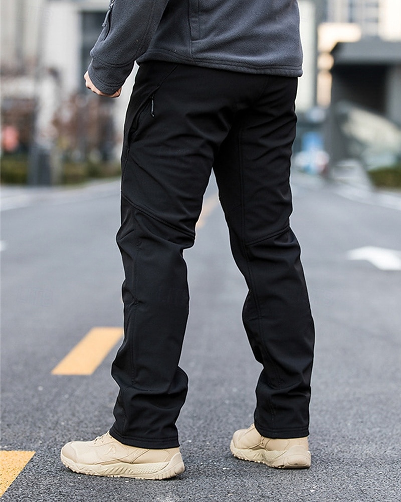 Herren Kampfhosen Cargohosen Wanderhose Wanderhosen Militär Außen Regular Fit warm Fleece-Futter Wasserdicht Atmungsaktiv Hosen / Regenhose Schwarz Grau Jagd Klettern Camping / Wandern 2025 - $72.99 –P4