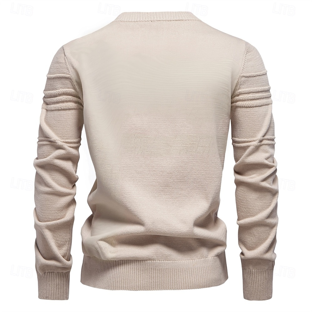 Hombre Pull-over Tejer Tops regulares De Punto Color sólido/liso Cuello redondo Casual Casual Diario Ropa Otoño invierno Azul Piscina Verde Trébol S M L 2025 - $34.99 –P2