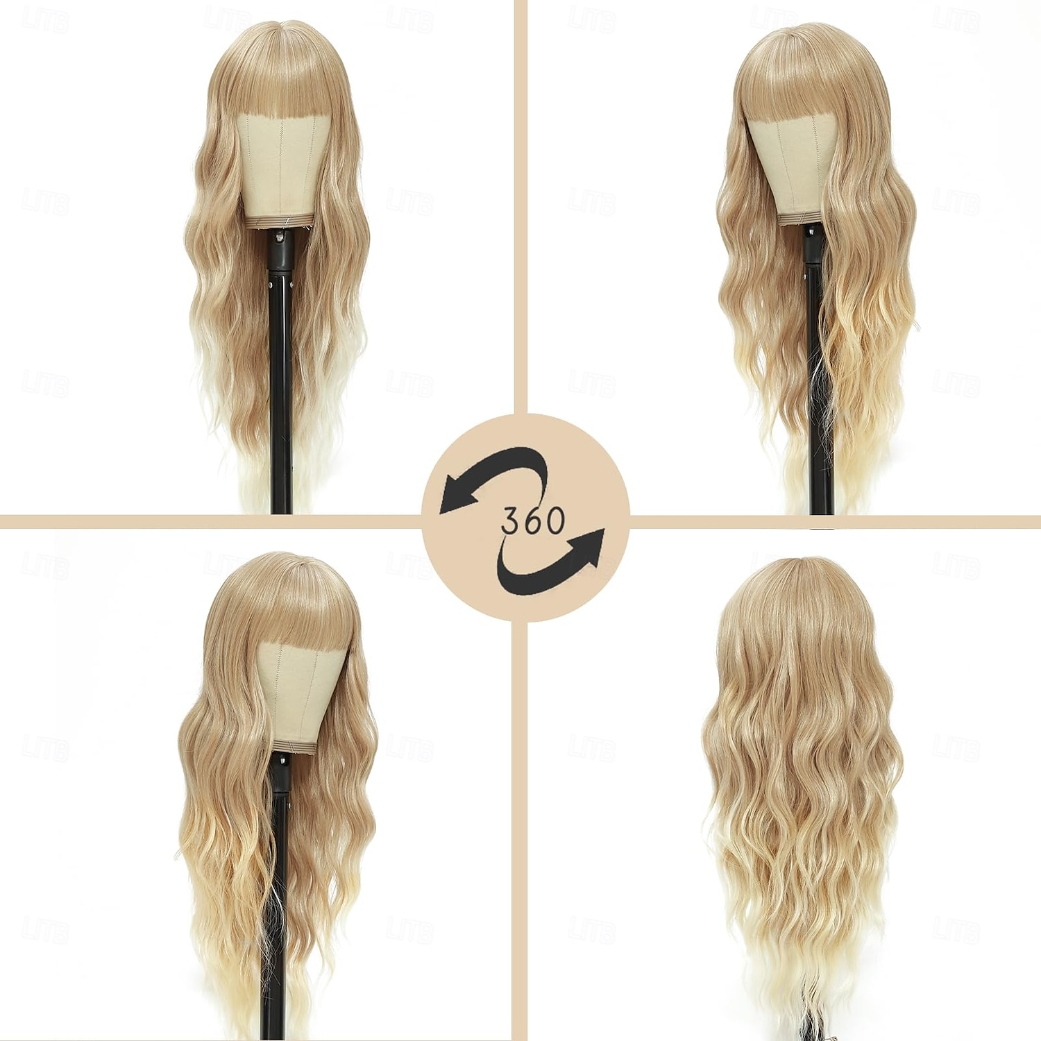 Long Wigs with Bangs for Women Curly Wavy Hair Wigs Heat Resistant Synthetic Fiber Wigs for Daily Party Use 2025 - $19.99 –P4