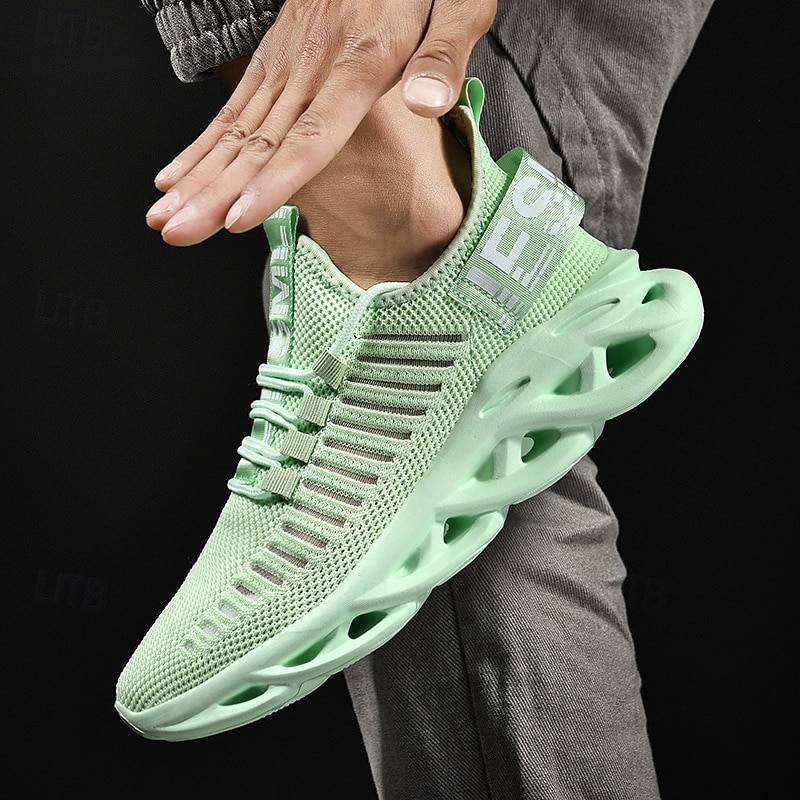 baskets légères en maille respirante pour hommes avec semelle à coussin d'air en vert menthe, chaussures de course athlétiques élégantes pour le sport et les vêtements décontractés de 2025 ? $34.99 –P4