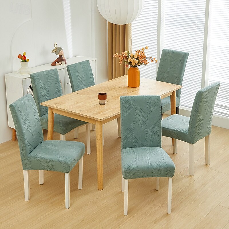 husa scaun dining elastic cu spatar inalt husa scaun din masa banchet nunta hotel husa scaun jacquard solid husa scaun elastic 2025 - $10.99 –P2
