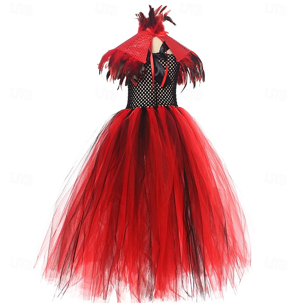 Čerodějnice Upír Scarlet Witch Valpuržina noc Úbory Fancy kostým Dětské Dívčí Výkon Párty Karneval Jednoduchý karnevalový kostým 2025 - $43.99 –P10