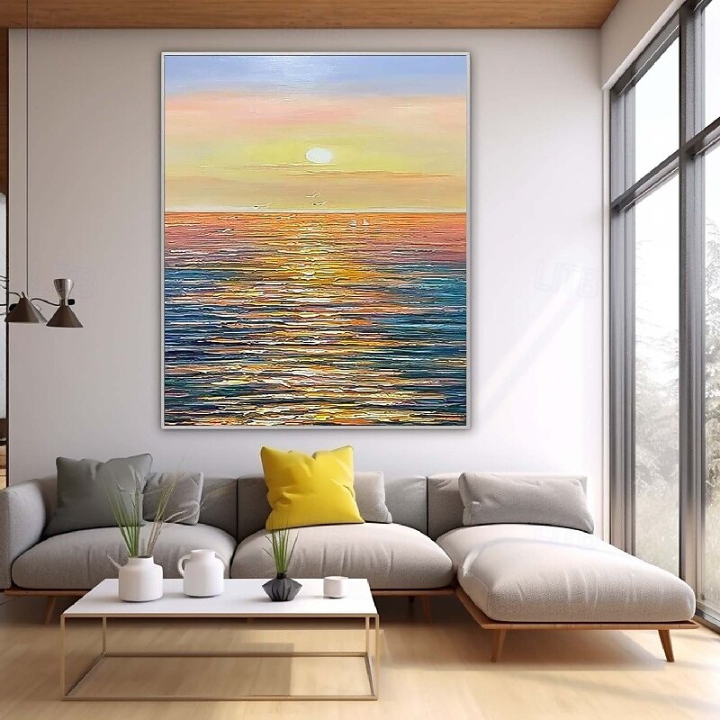 olieverfschilderij handgeschilderd abstract zeegezicht schilderijen op canvas handgemaakt rijk getextureerd oceaan schilderij moderne wandkunst handgeschilderd kunstwerk landschap schilderij voor 2025 - $108.99 –P1