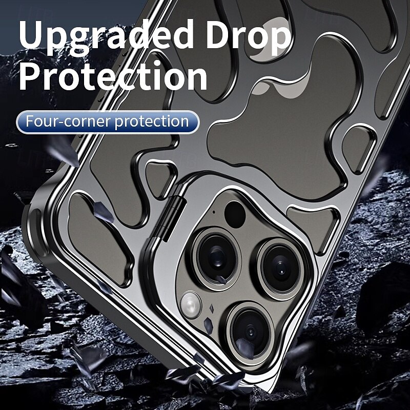 Phone Case For iPhone 16 iPhone 16 Pro iPhone 16 Pro Max iPhone 15 iPhone 15 Pro Max iPhone 14 Pro Max iPhone 13 Pro Max Back Cover with Stand Holder Shockproof Retro Aluminum Alloy 2025 - $36.99 –P9
