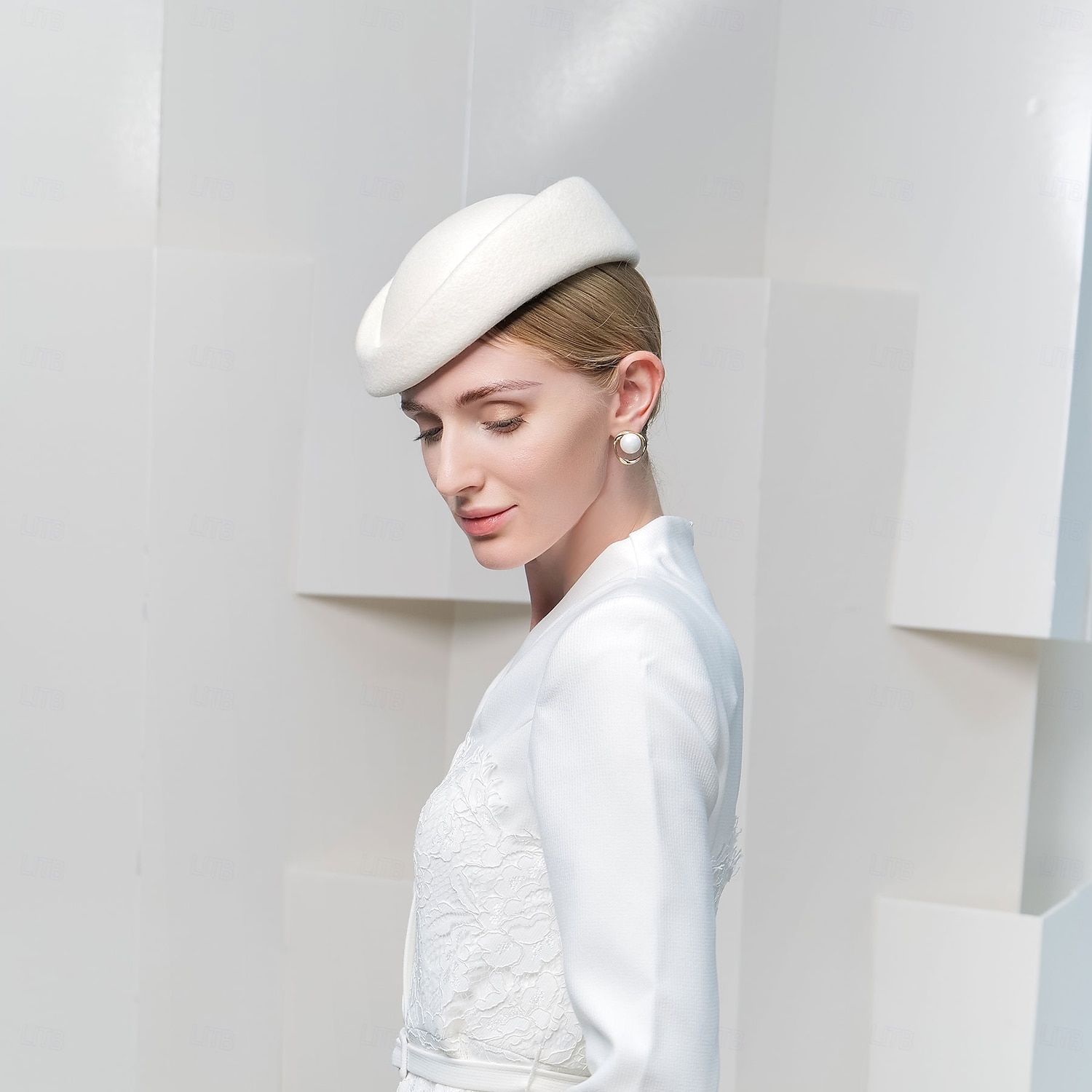 Головные уборы 100% шерсть Берет Свадьба Для вечеринок Элегантный стиль Свадьба С Кепки Чистый цвет Заставка Головной убор 2026 - $36.99 –P5
