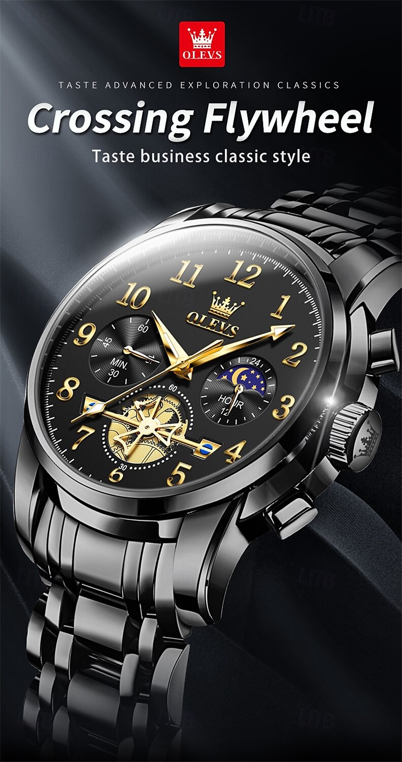 New Olevs Brand Trend Fashion Men'S Watches Luminous Chronograph Digital Scale Multifunction Waterproof Simple Quartz Watch Men'S Wristwatch 2025 - $32.99 –P10