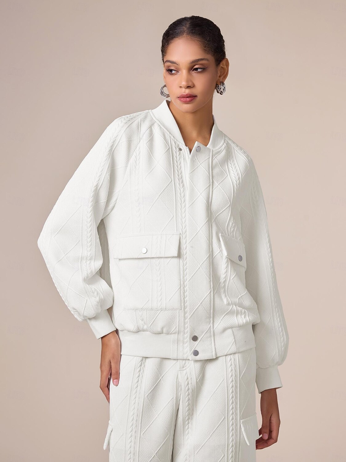 casual σακάκι bomber με μανίκια ρεγκλάν με λαιμόκοψη 2025 - $62.99 –P6