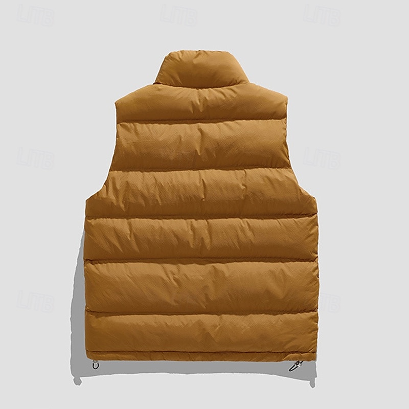 Per uomo Smanicato Gilet imbottito Gilet Giornaliero Appuntamento Da mare Di tendenza Informale Autunno inverno Tasche Poliestere Tenere al caldo Comodo Liscio Cerniera Colletto alla coreana Standard del 2025 a $42.99 –P11
