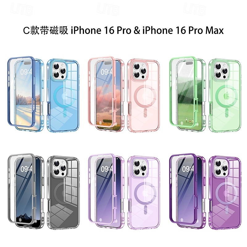 2025年 iPhone 16 Pro Max Plus、iPhone 15 Pro Max Plus、iPhone 14、13、12、11 Pro Max Plus用のバックカバー、ワイヤレス充電サポート、レトロアクリルPC  コレクション – $21.99 –P1
