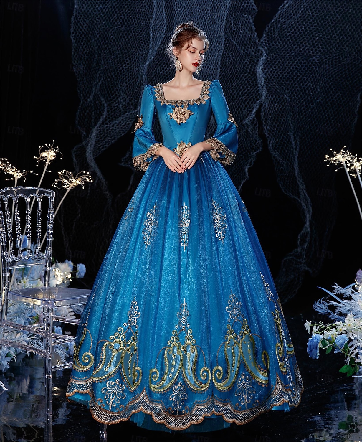 Gothic Victorian Vintage Inspired Dress Party Costume Prom Dress Princess Shakespeare Solid Color Ball Gown Women's Royal Halloween Carnival Valentine's Day Party Evening Party Masquerade Adults' 2025 - $190.99 –P1