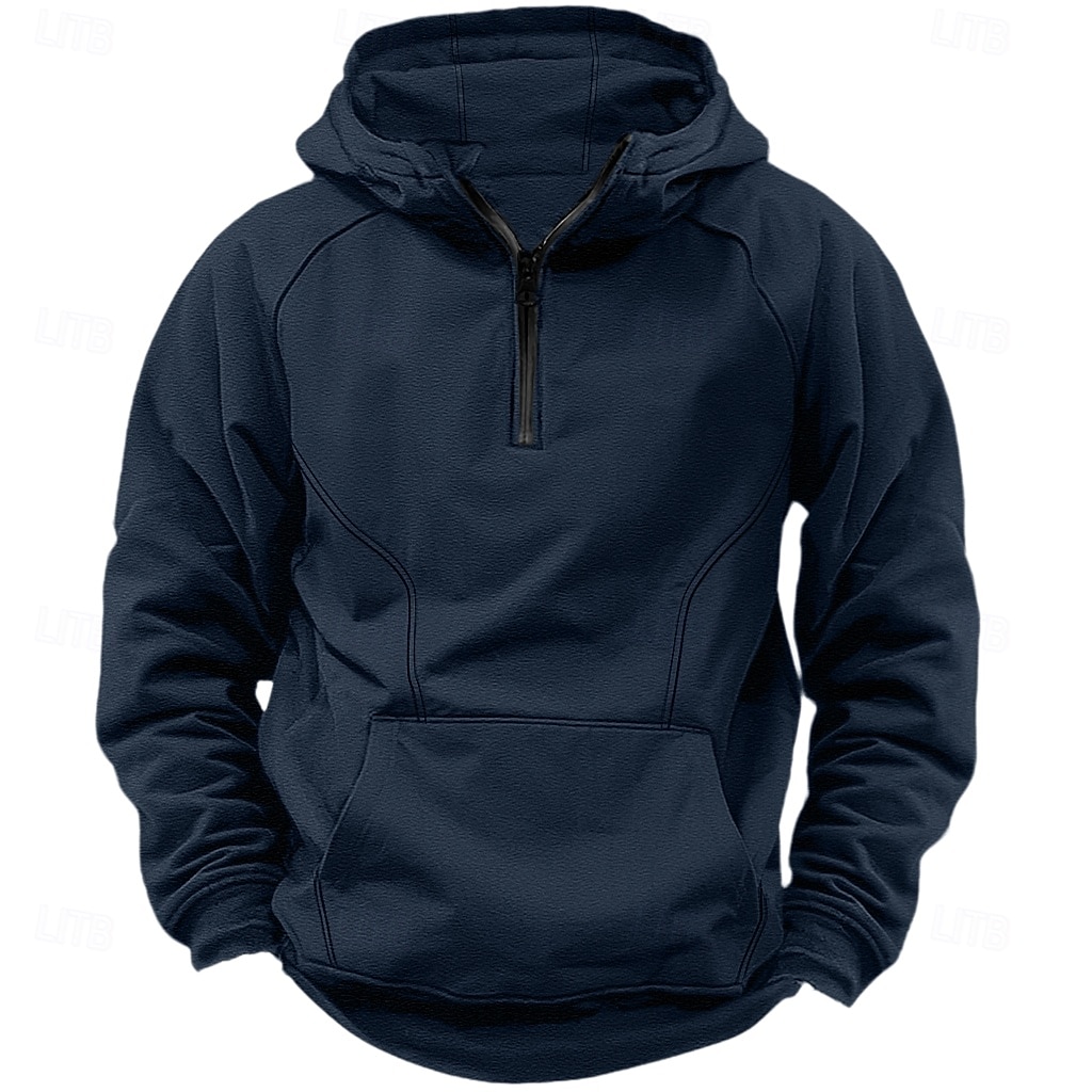 Voor heren Sweatshirt met kwartrits Raglan-hoodie Tactische capuchon Zwart Leger Groen Marineblauw Donkergrijs Capuchon Halve rits Kleurenblok Lapwerk Zak Kwart ritssluiting Werk Sport & Outdoor 2025 - $27.99 –P7