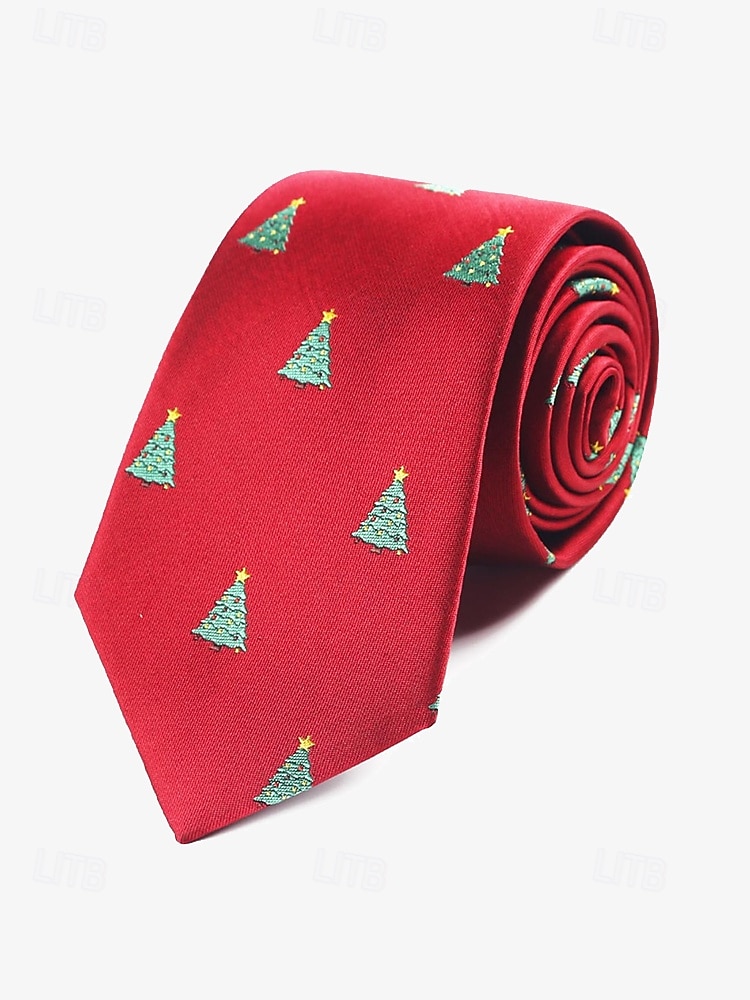 Corbatas para hombre con motivos navideños y patrones festivos de árboles: accesorios para fiestas navideñas y ropa formal de invierno 2025 - $14.99 –P6