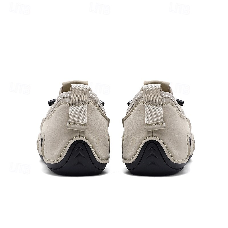 Homens Tênis sapatos feitos à mão Microfibra Confortável Antiderrapante Com Cadarço Preto Bege Cinzento de 2025 por $54.99 –P8
