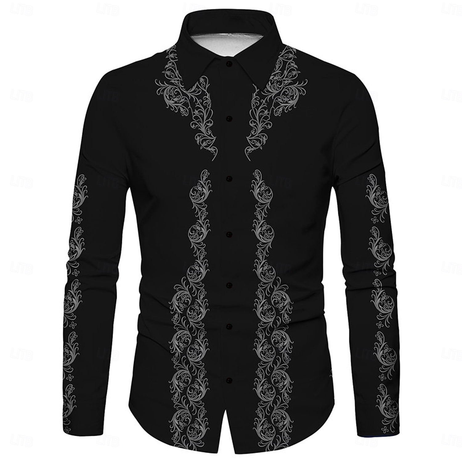 Herren Blumen Hemd Westernhemd Cowboy-Shirt Langarm Lässig Täglich Herbst Winter Umlegekragen Druck Button-Down Weiß Gelb Blau Grün Grau 2025 - $28.99 –P3