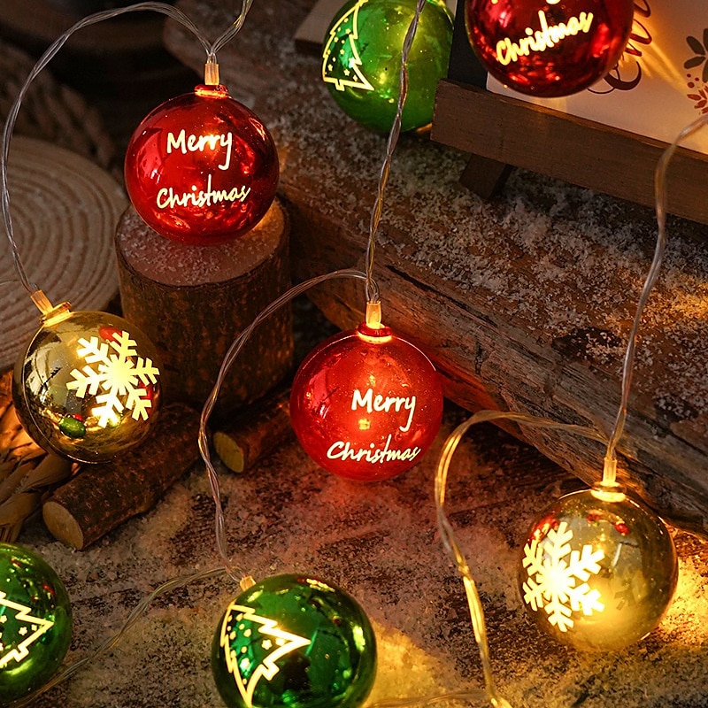 Guirnalda de luces LED de Navidad con forma de estrella, 1,5 m, 10 ledes, funciona con pilas, para árbol de Navidad, bolas redondas, para Navidad, Año Nuevo, bodas, fiestas, hogar, ventana, jardín, 2025 - $12.49 –P7