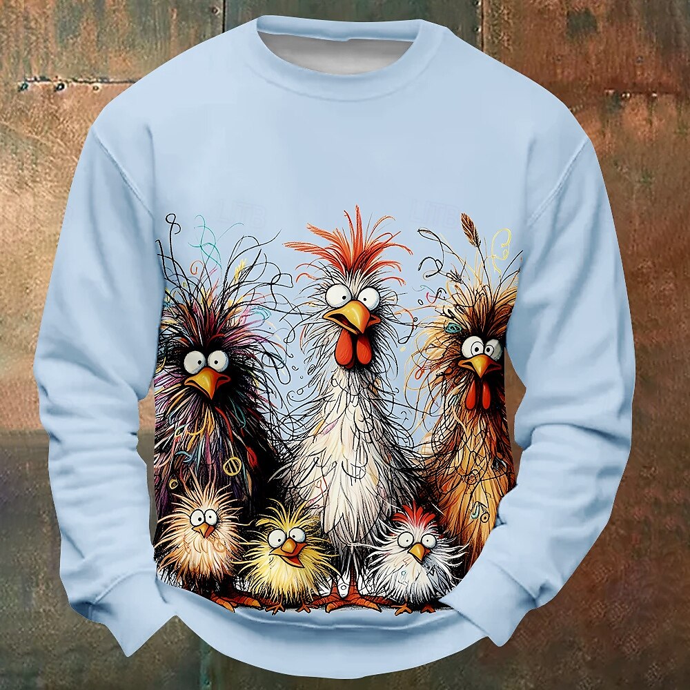 Halloween Homens Galinha camisolas Moletom Manga Longa Moletom Gola Redonda Engraçado impressao 3D Festa dia das Bruxas Feriado Crewneck Inverno Primavera & Outono de 2025 por $29.99 –P7