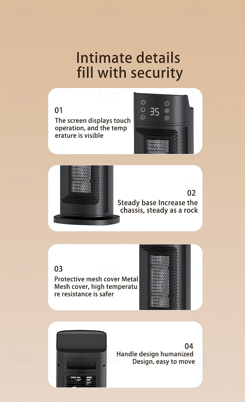 elemento riscaldante ptc mini ventilatore portatile riscaldatori per inverno casa telecomando riscaldatore elettrico ventilatore del 2025 a $102.99 –P8