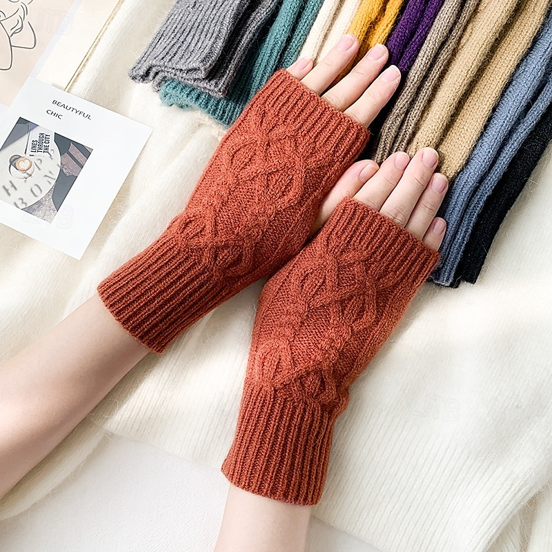 gants sans doigts poignet sans doigts gants tricotés chauffe-bras manches extensibles pour femmes hiver chaud unisexe pour mitaines de 2025 ? $12.49 –P3