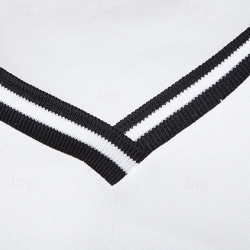 رجالي تي شيرت تي متماسكة كم طويل V رقبة الشتاء ربيع & الصيف لون الصلبة تريكو V-neck كاجوال / يومي أسود أبيض أصفر تي شيرت للرجال 2025 - $12.99 –P10