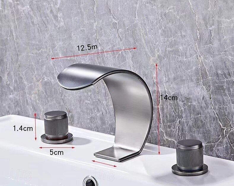 rubinetto per lavabo del bagno - diffuso elettroplaccato diffuso maniglia singola due fori rubinetti per bagno del 2025 a $226.79 –P2
