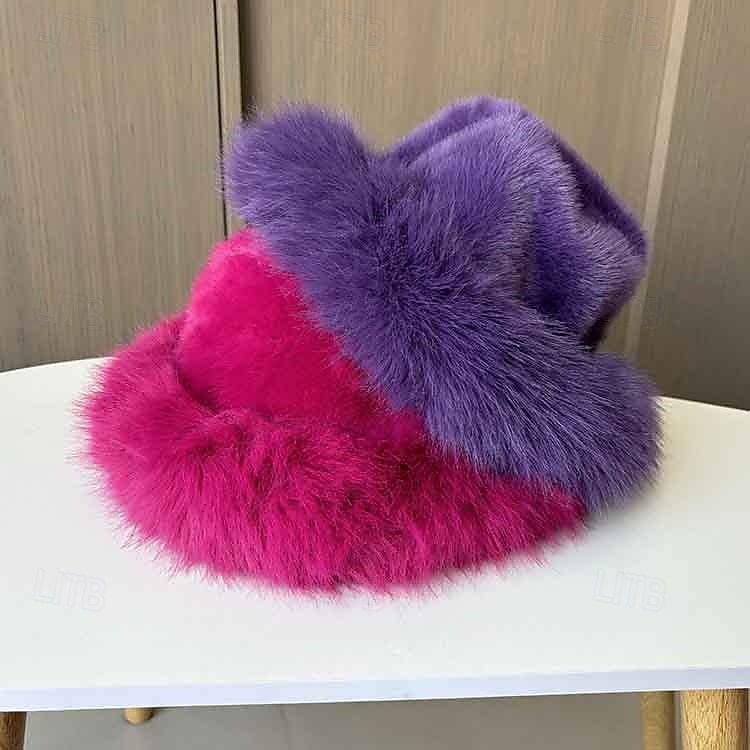 Hats Polyester Bucket Hat Fedora Hat Floppy Hat Christmas Casual Holiday Tea Party Ladies Day Elegant Vintage Simple With Pure Color Splicing Headpiece Headwear 2025 - $18.99 –P3