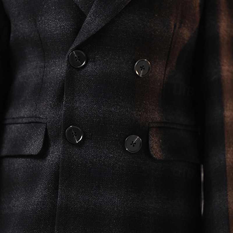 4 delar Ringbärarkostym Pojkar Barn Kostym Formell kostym Kostym och blazer Formellt set Formell Fest Mode Häftig Rutig Ficka Svart Kaffe Polyester 2025 - $88.99 –P2