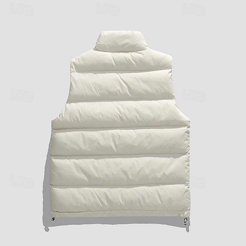Per uomo Smanicato Gilet imbottito Gilet Giornaliero Appuntamento Da mare Di tendenza Informale Autunno inverno Tasche Poliestere Tenere al caldo Comodo Liscio Cerniera Colletto alla coreana Standard del 2025 a $42.99 –P17