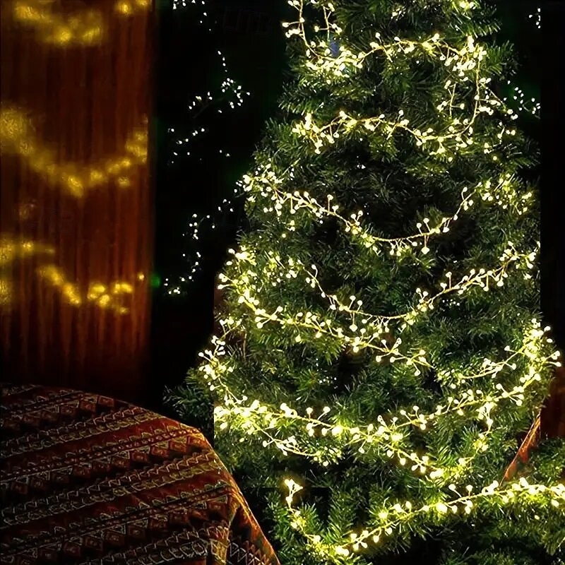 Cadena de luces LED con forma de petardo, 31 V CC, 9 m/6 m, 300/200 LED, IP65, resistente al agua, para exteriores, decoración de fiestas navideñas, iluminación colorida, 1 unidad 2025 - $28.99 –P2