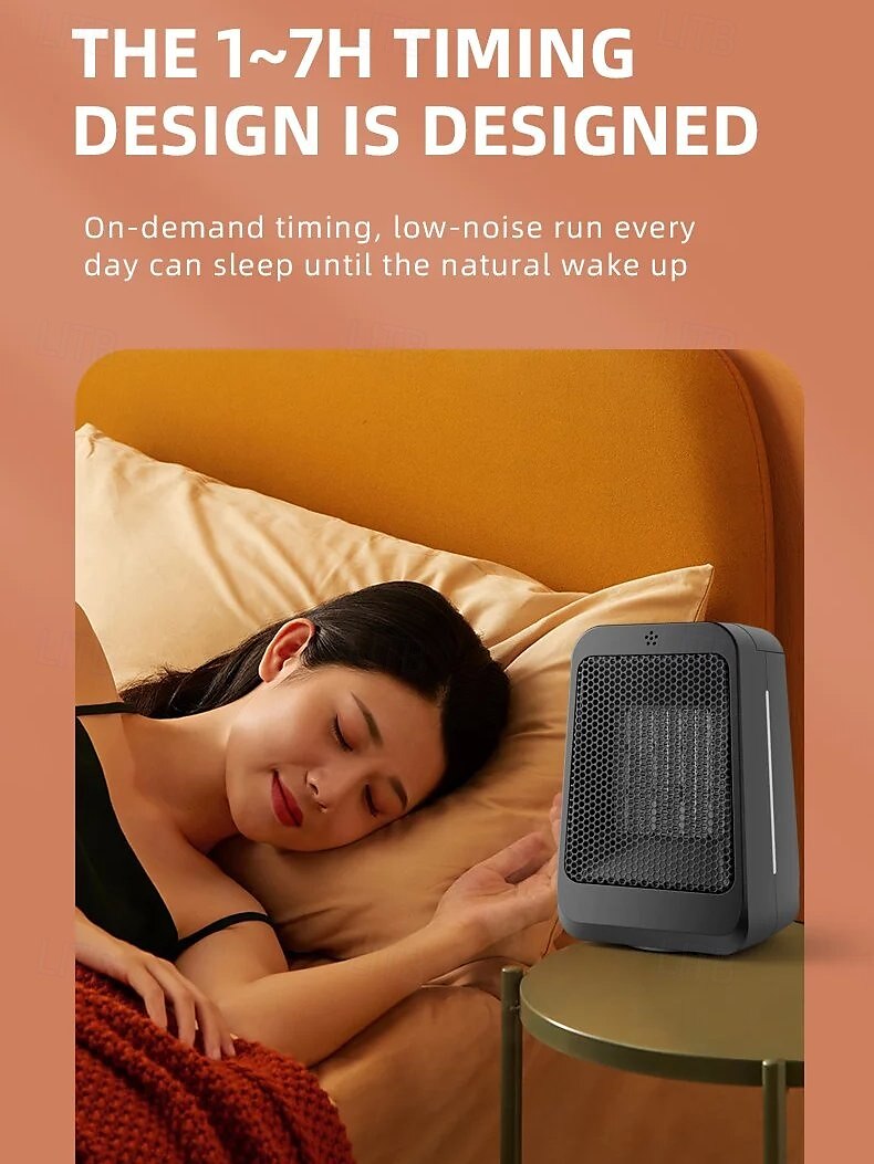 Space Heater 1200W Electric Heater Indoor Portable Thermostat PTC Fast Heating Chamber Small Heater with Heating and Fan Mode 2025 - $45.99 –P4