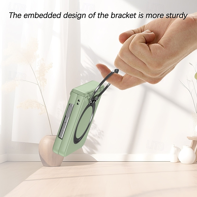 Phone Case For Samsung Galaxy Z Flip 7 Z Flip 6 Z Flip 5 Z Flip 4 Z Flip 3 Back Cover with Stand Holder Magnetic Support Wireless Charging Retro TPU PC 2025 - $24.99 –P6