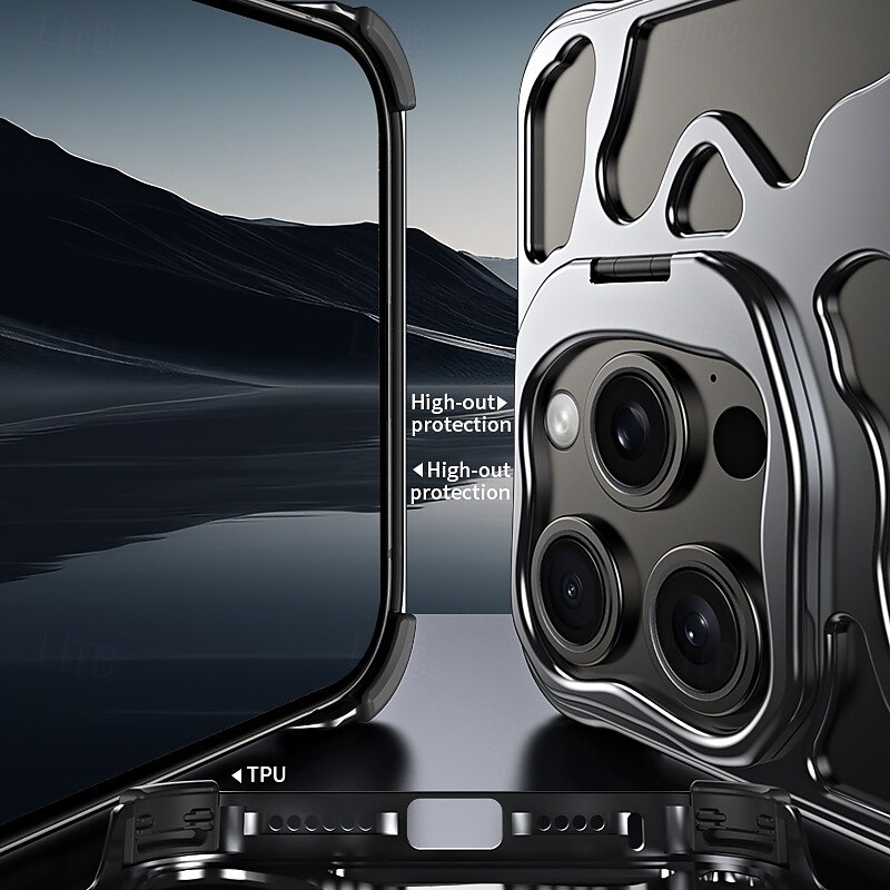 Phone Case For iPhone 16 iPhone 16 Pro iPhone 16 Pro Max iPhone 15 iPhone 15 Pro Max iPhone 14 Pro Max iPhone 13 Pro Max Back Cover with Stand Holder Shockproof Retro Aluminum Alloy 2025 - $36.99 –P8