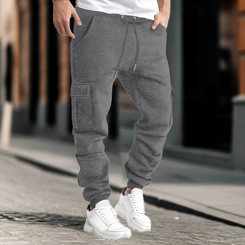 Homens Calças Cargo Calças Calça de moletom cargo Cintura elástica Bolso multi Punho com Elástico Tecido Vestível Ao ar livre Diário Acampar e Caminhar Moda Clássico Preto Amarelo de 2025 por $25.99 –P11