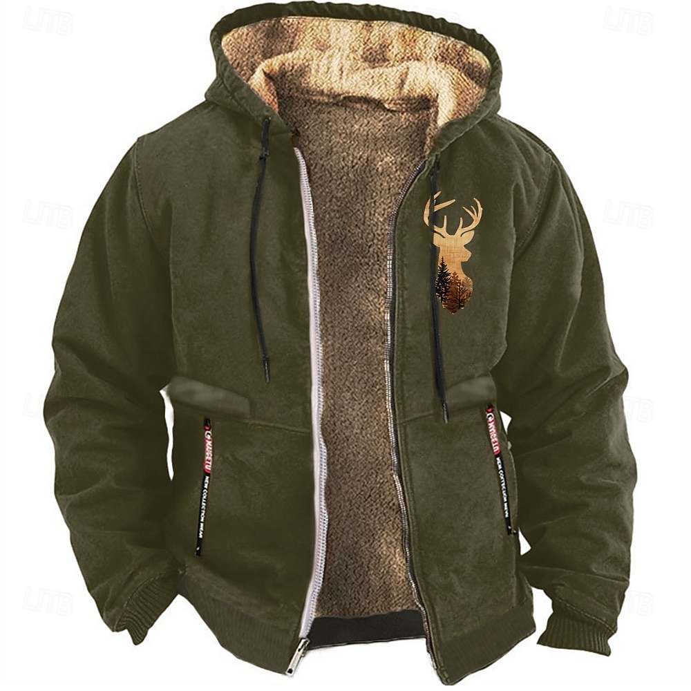 Men's Cowboy Deer Sweatshirt Long Sleeve Sweatshirts  Hooded Vintage Western Style Vacation Streetwear Fall & Winter Black Brown Green Clothing Apparel Designer Graphic Print S M L XL XXL XXXL 2026 - $37.99 –P4