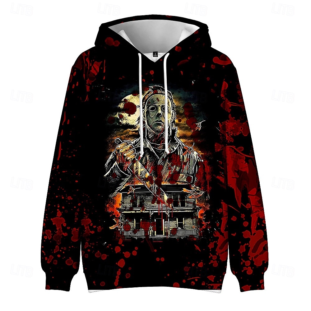 Halloween Michael Myers Bluza z Kapturem Nadruk Graficzny Na Dla par Męskie Damskie Dla dorosłych Halloween Karnawał Bal maskowy Druk 3D Codzienne 2025 - $29.99 –P17