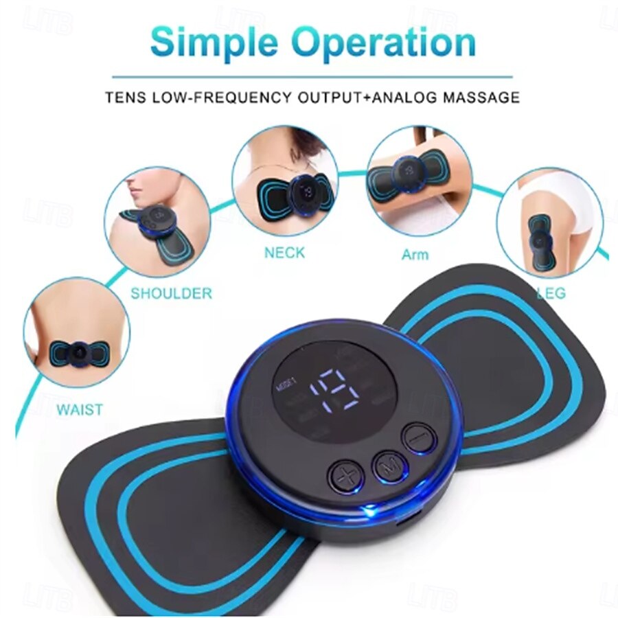 3/6 stuks smart ems nekmassager mini nek- en rugstimulatiemassager draagbare gelpad sticker dun 2025 - $24.99 –P10