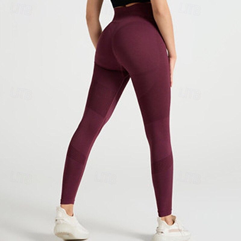 Dam Yogabyxor Yoga leggings Lappverk Hög midja Yoga Gymträning Pilates Trikåer Svart Rosa Armégrön Höst sporter Sportkläder Elastisk Smal 2025 - $12.99 –P5