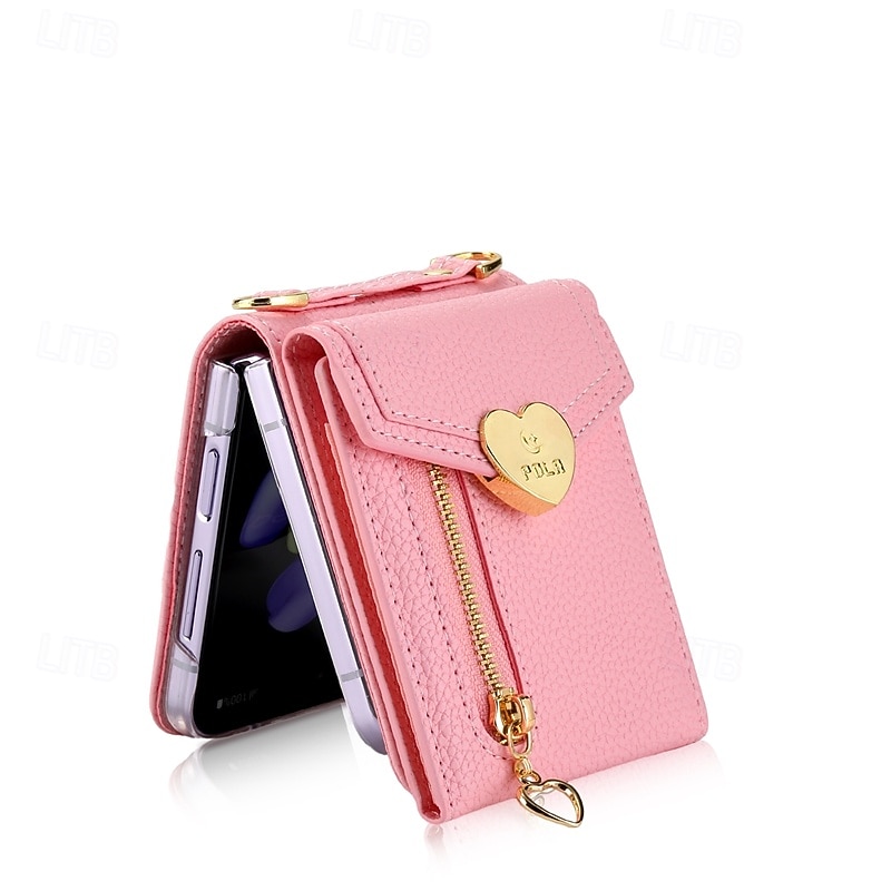 teléfono Funda Para Z Flip 6 Z Flip 5 Z Flip 4 Z Flip 3 Funda Trasera con Soporte Cremallera con cordón Retro TPU Cuero de PU 2025 - $23.99 –P11