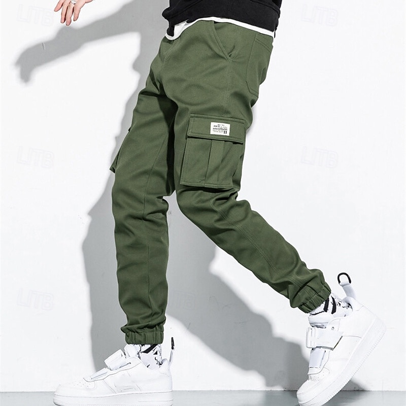 Homme Pantalon Cargo Pantalon Jogger Pantalon Cordon Taille elastique Multi poche Plein Vestimentaire Extérieur du quotidien Camping et randonnée Mode Classique Noir Vert Véronèse de 2026 ? $20.99 –P12