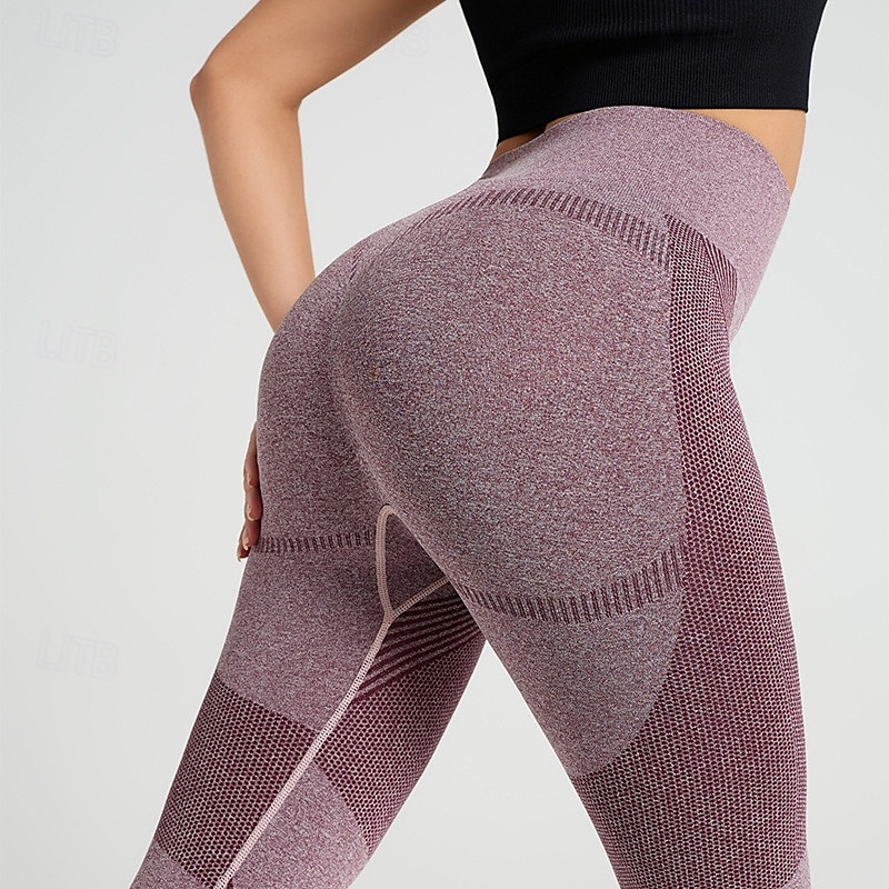 Dam Yogabyxor Yoga leggings Lappverk Hög midja Yoga Gymträning Pilates Trikåer Svart Rosa Armégrön Höst sporter Sportkläder Elastisk Smal 2025 - $12.99 –P14