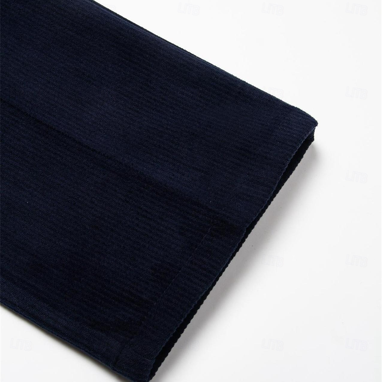 Men's Dress Pants Corduroy Pants Winter Pants Trousers Slacks Pocket Plain Comfort Breathable Outdoor Daily Going out Fashion Casual Black Navy Blue 2025 - $25.99 –P4