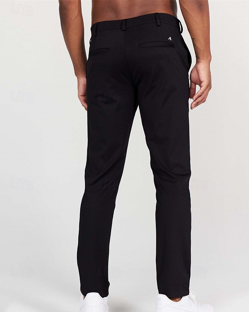 Voor heren Pakken Broek Chinese Knop Zak Effen Comfort Formeel Feest Werk Modieus Klassieke Stijl Zwart Wit Micro-elastisch 2026 - $12.49 –P4