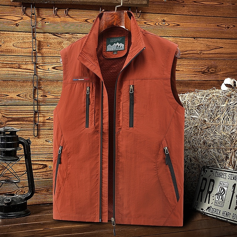 Per uomo Gilet / gilet da escursionismo Senza maniche Gilè Esterno Comodo Inverno Tasche multiple Poliestere Nero Verde militare Rosso Caccia Pesca Scalate del 2025 a $23.19 –P4